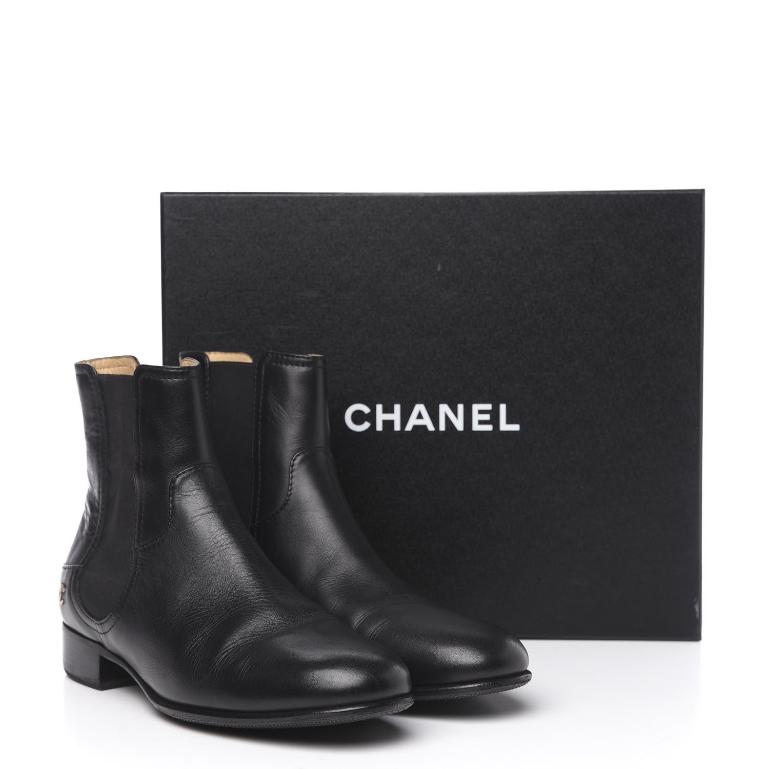 Chanel Calfskin Elastic Short Boots 39.5 Black 11 of 11