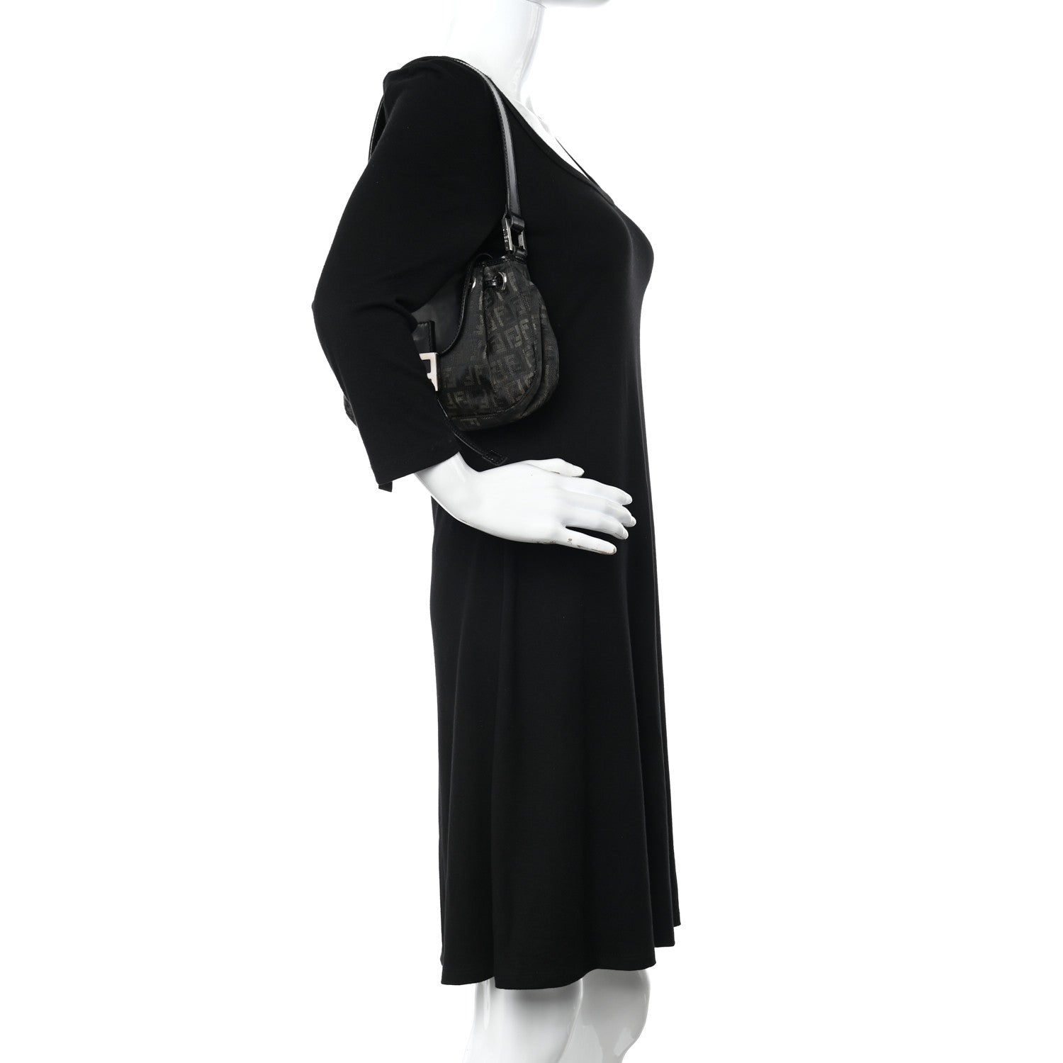 Fendi Zucca Mini Shoulder Bag Black 2 of 13