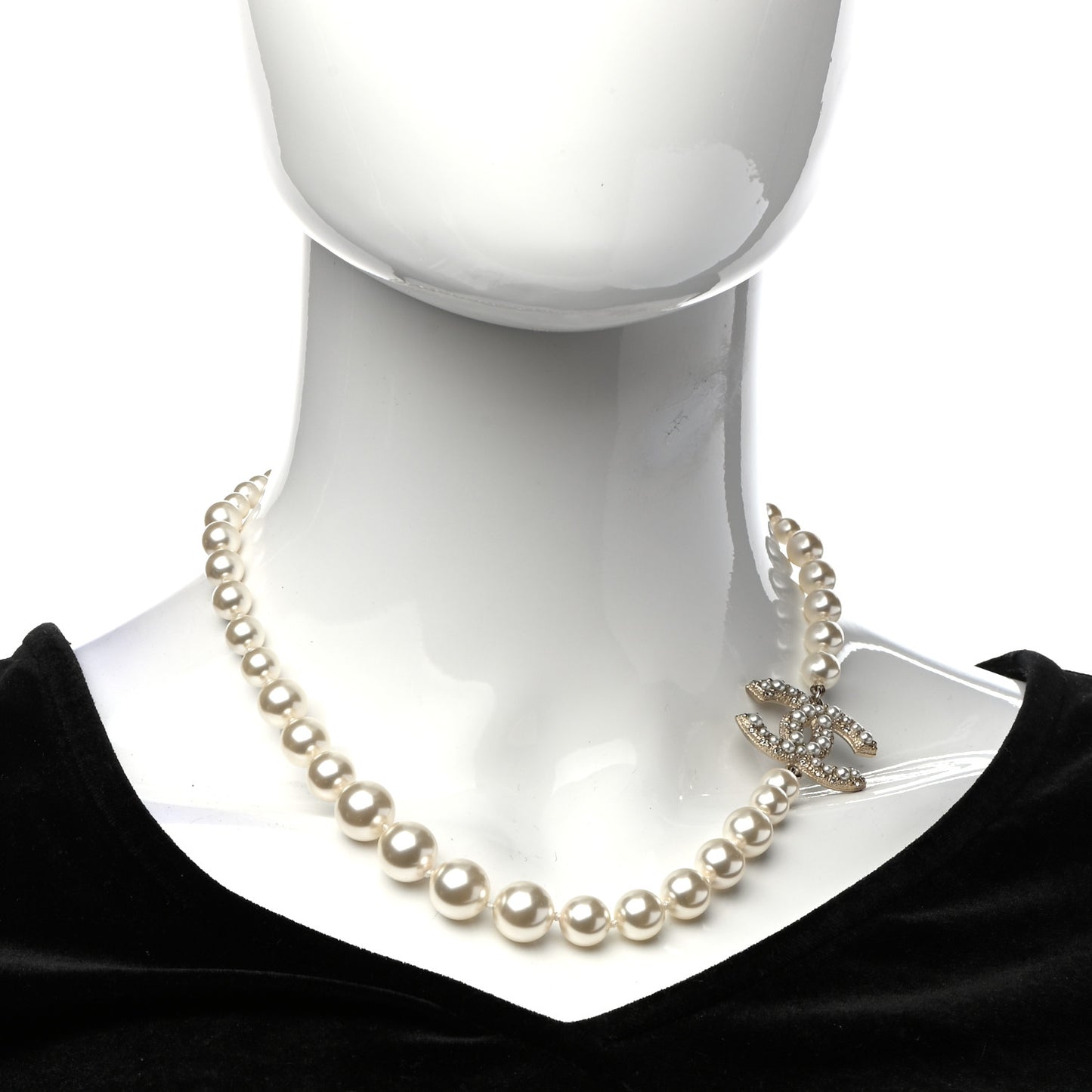 Pearl CC 100th Anniversary Necklace Light Gold