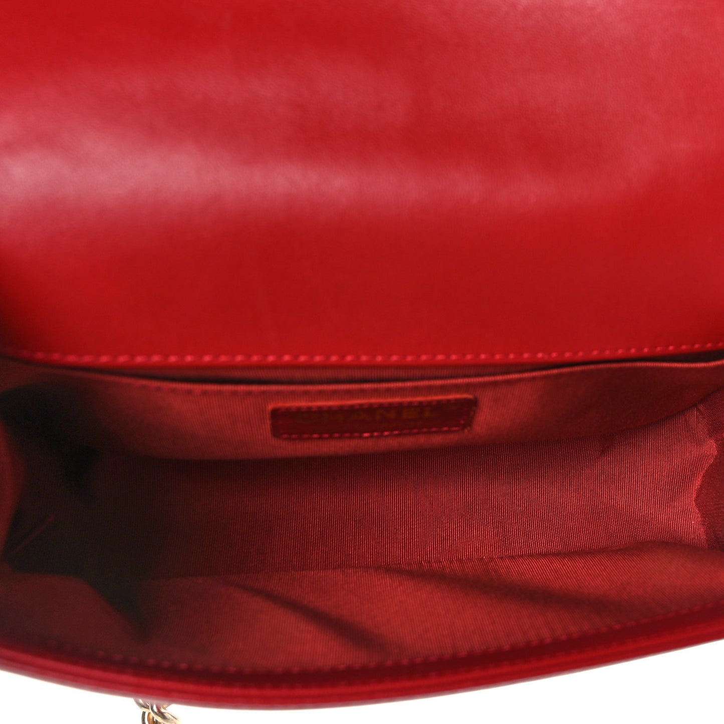 Lambskin Quilted Medium Boy Flap Red
