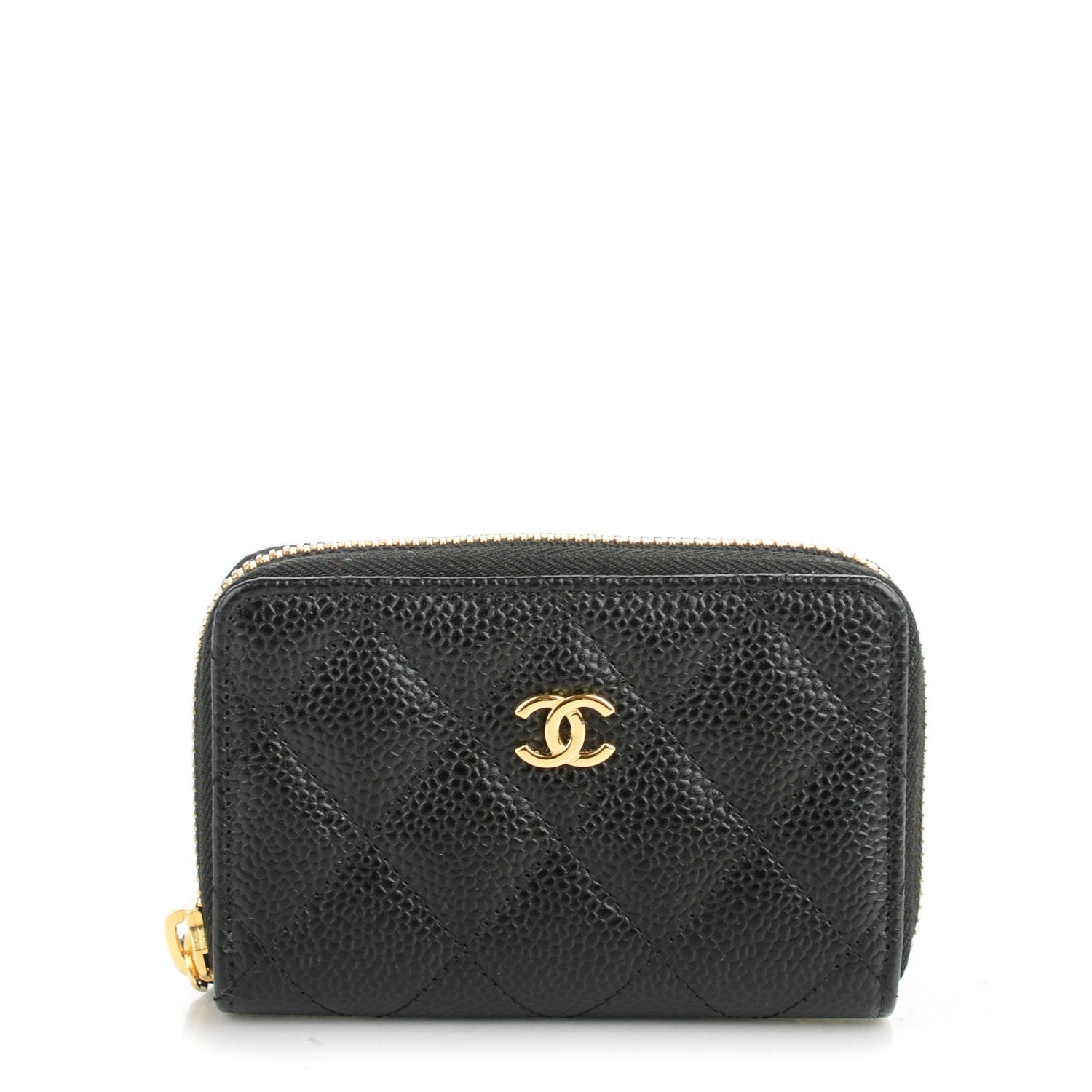 Chanel Caviar Quilted Zip Coin Purse Black 1 of 7