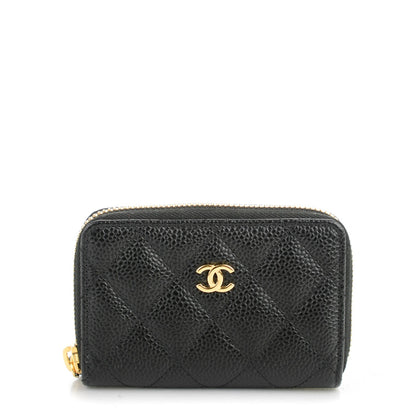 Chanel Caviar Quilted Zip Coin Purse Black 1 of 7