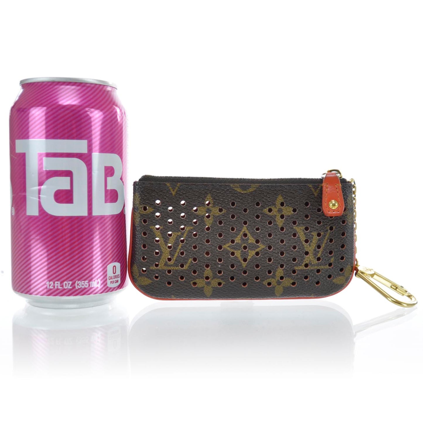 Monogram Perforated Key Pouch Orange