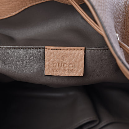 Gucci Pebbled Calfskin Miss Bamboo Bucket Bag Camelia 6 of 12