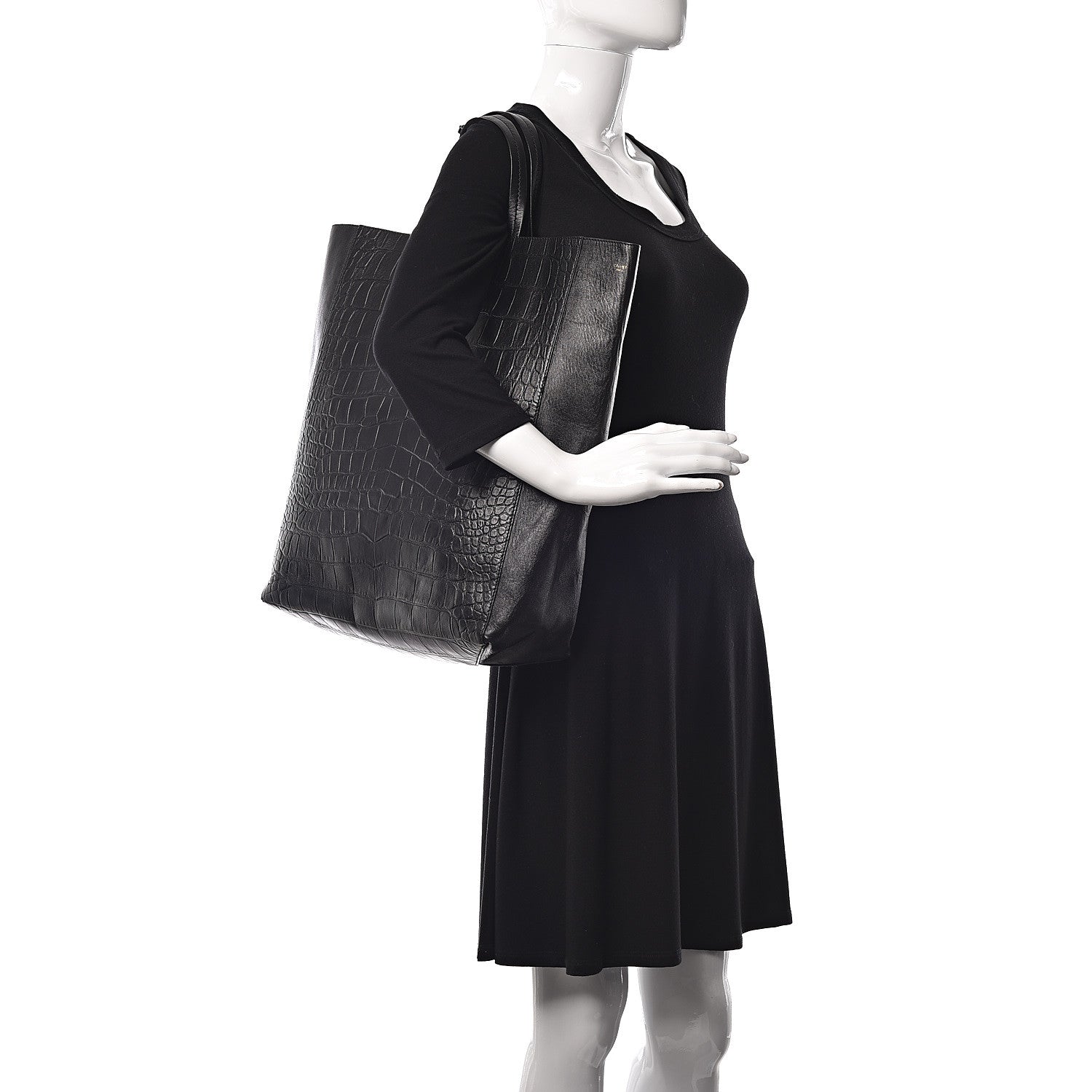 Celine Python Vertical Cabas Black 2 of 12