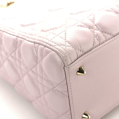 Christian Dior Pearly Lambskin Cannage Medium Lady Dior Lotus 8 of 11
