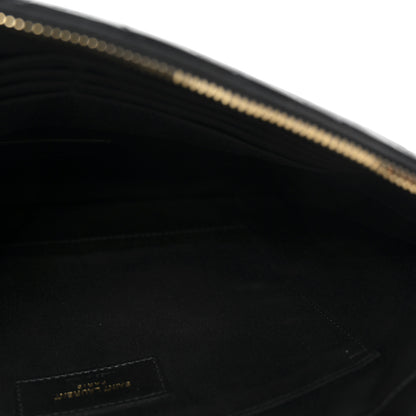 Saint Laurent Calfskin Matelasse Monogram Cassandre Tablet Pouch Black 9 of 12