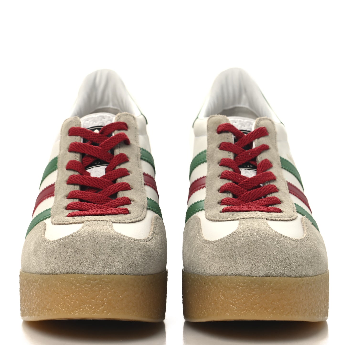 X ADIDAS Suede Madeira Gazelle Wedge Sneakers 40.5 Oatmeal White New Shamarock Hibiscus Red