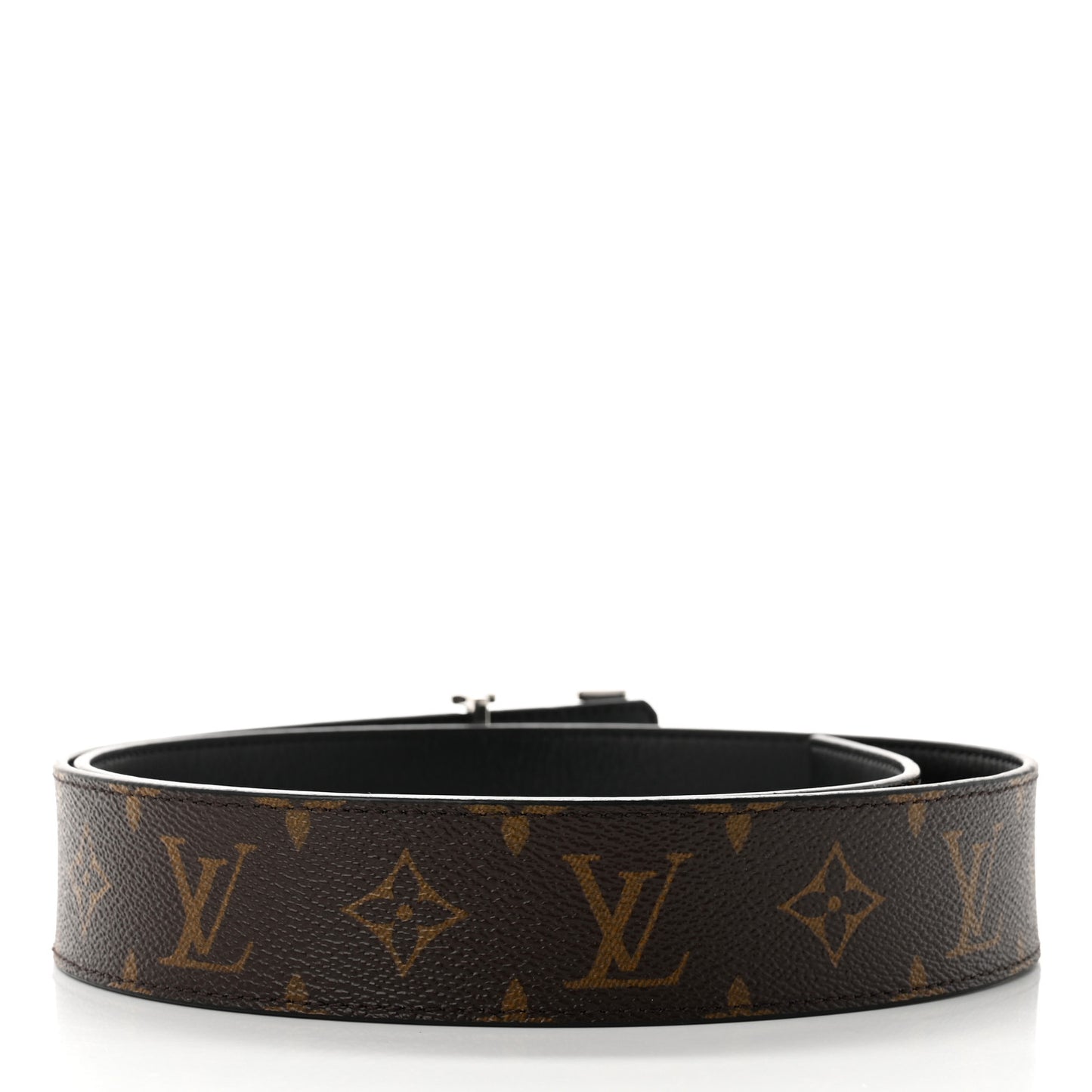 Calfskin Monogram 40mm LV Initiales Reversible Belt 95 38 Black
