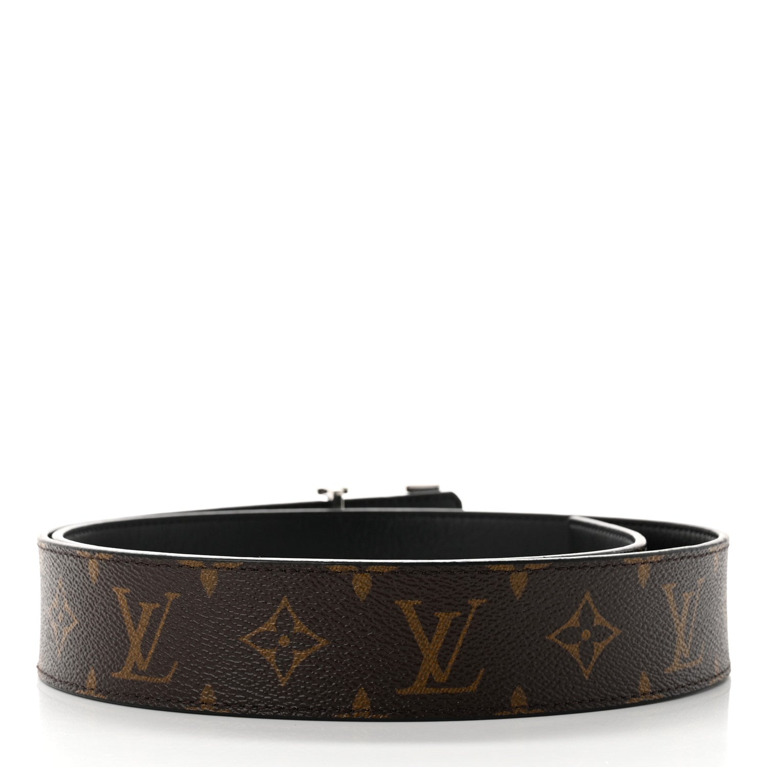 Louis Vuitton Calfskin Monogram 40mm LV Initiales Reversible Belt 95 38 Black 2 of 6