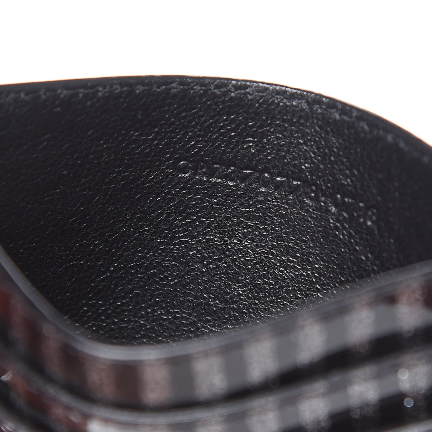 Saint Laurent Patent Glitter Striped Monogram Credit Card Case Black Silver 7 of 8