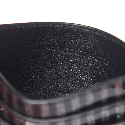 Saint Laurent Patent Glitter Striped Monogram Credit Card Case Black Silver 7 of 8