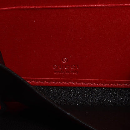 Gucci Patent Microguccissima Bow Heart Zip Around Wallet Red 6 of 7