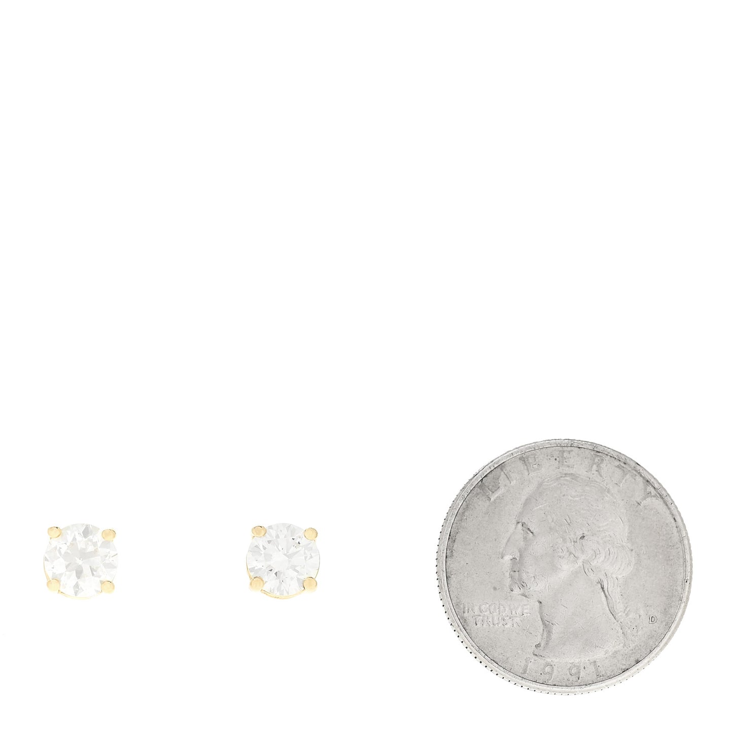 PARKER & WEST 18K Yellow Gold Diamond 2.42ctw Solitaire Stud Earrings