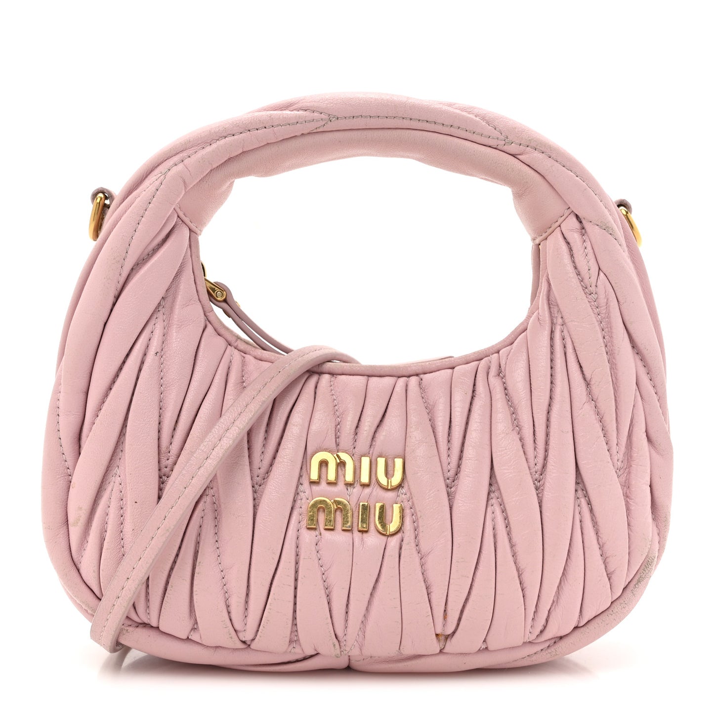 Nappa Matelasse Mini Wander Hobo Alabaster Pink