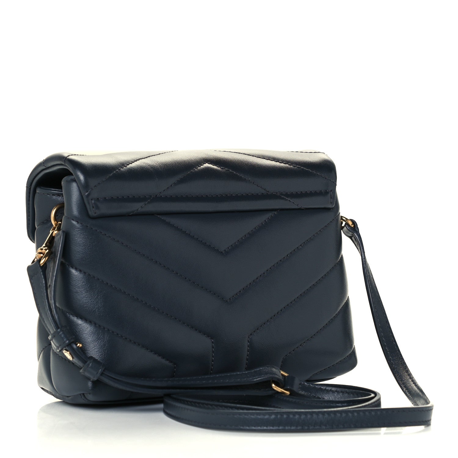 Saint Laurent Calfskin Y Quilted Monogram Toy Loulou Crossbody Bag Medium Blue 3 of 11