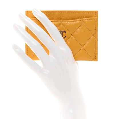 Chanel Caviar Quilted Card Holder Yellow 2 of 9