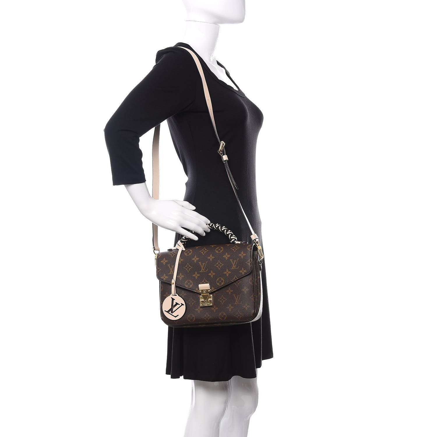 Louis Vuitton Monogram Braided Pochette Metis Creme Beige 2 of 10