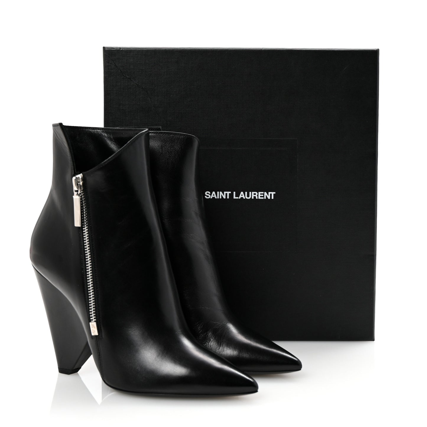Calfskin Niki 85 Wedge Booties 39.5 Black
