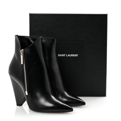 Saint Laurent Calfskin Niki 85 Wedge Booties 39.5 Black 10 of 10