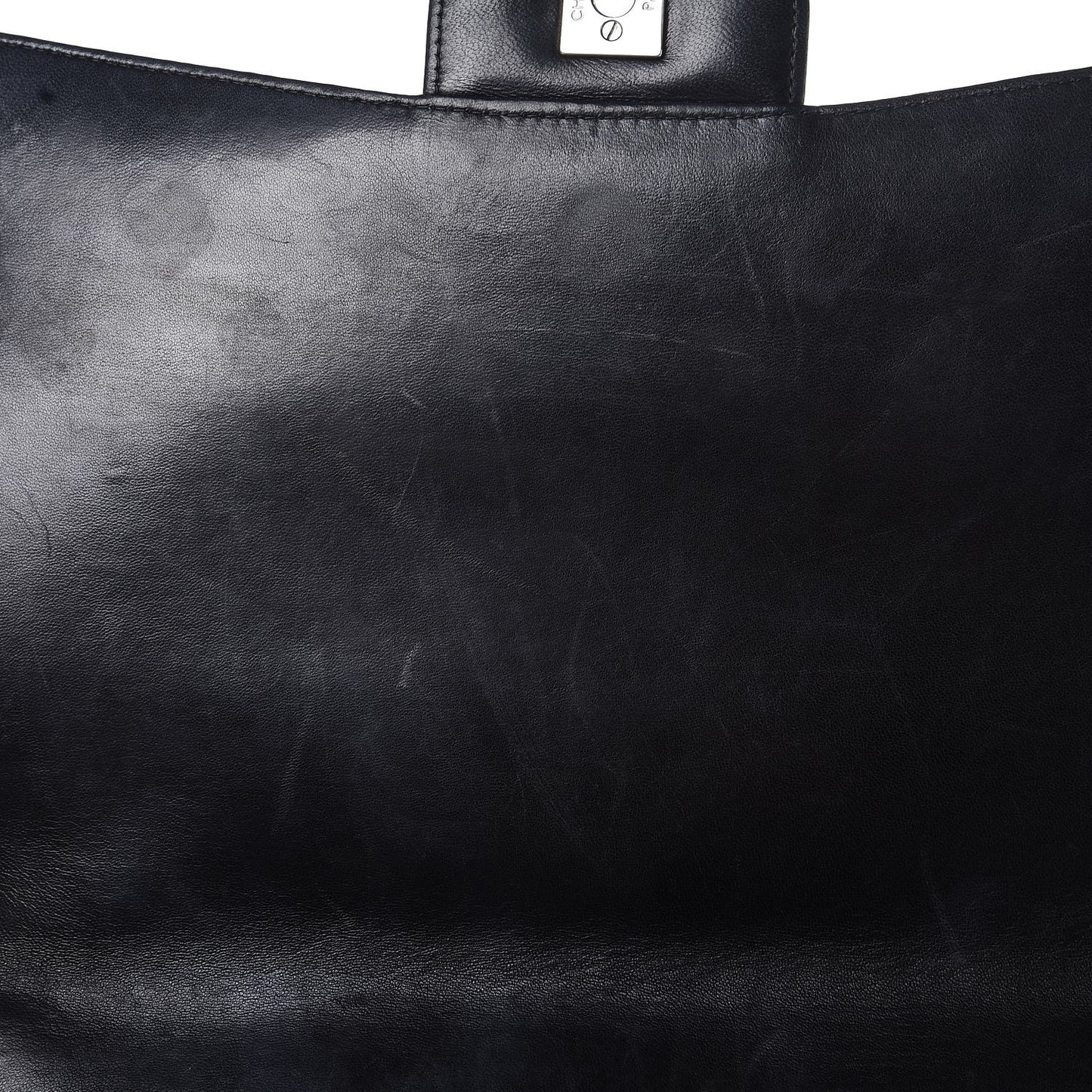 Patent Quilted Maxi Single Flap Black