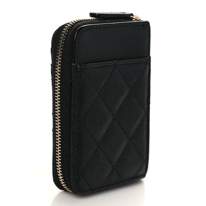 Chanel Caviar Quilted Zip Card Holder Black 3 of 8