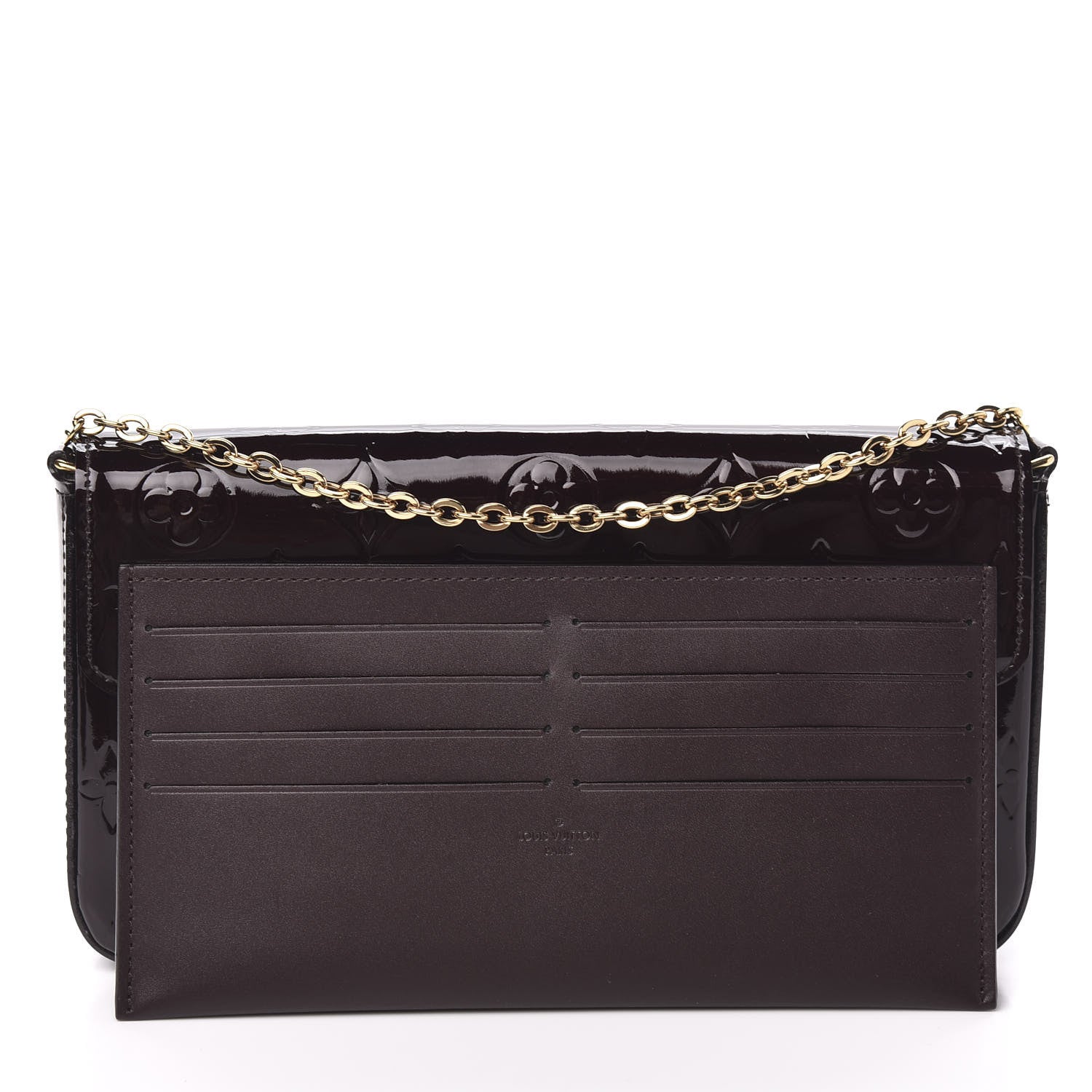 Louis Vuitton Vernis Pochette Felicie Chain Wallet Amarante 10 of 10