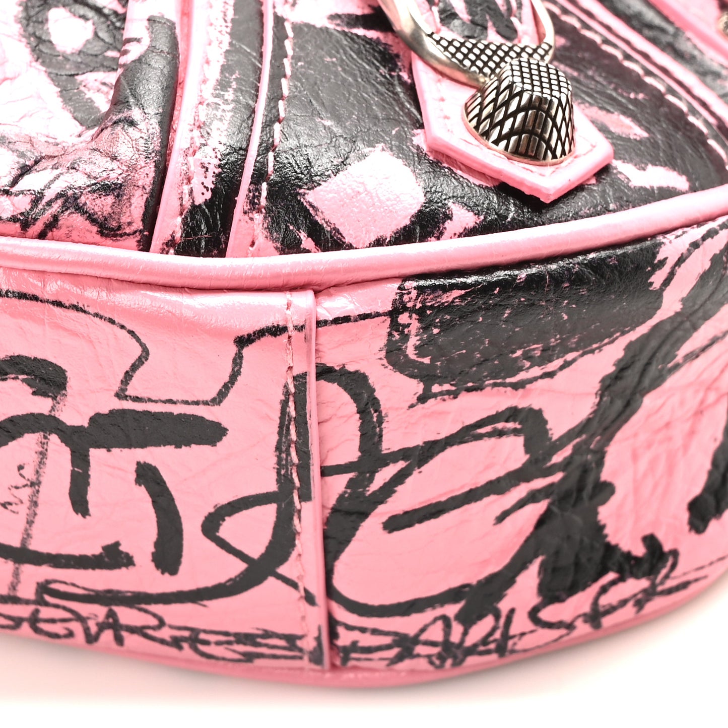 Agneau Arena Graffiti Le Cagole Shoulder Bag XS Sweet Pink