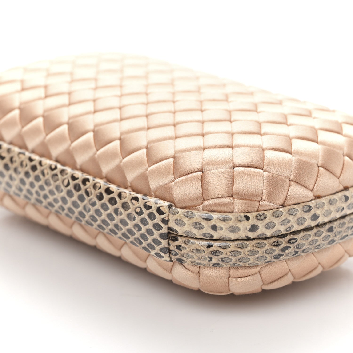 Bottega Veneta Satin Intreccio Impero Ayers Knot Clutch Flamingo 8 of 8