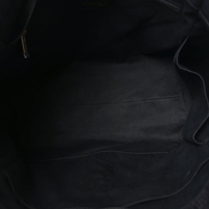 Chanel Mixed Fibers Calfskin Striped Medium Deauville Tote Black 5 of 11