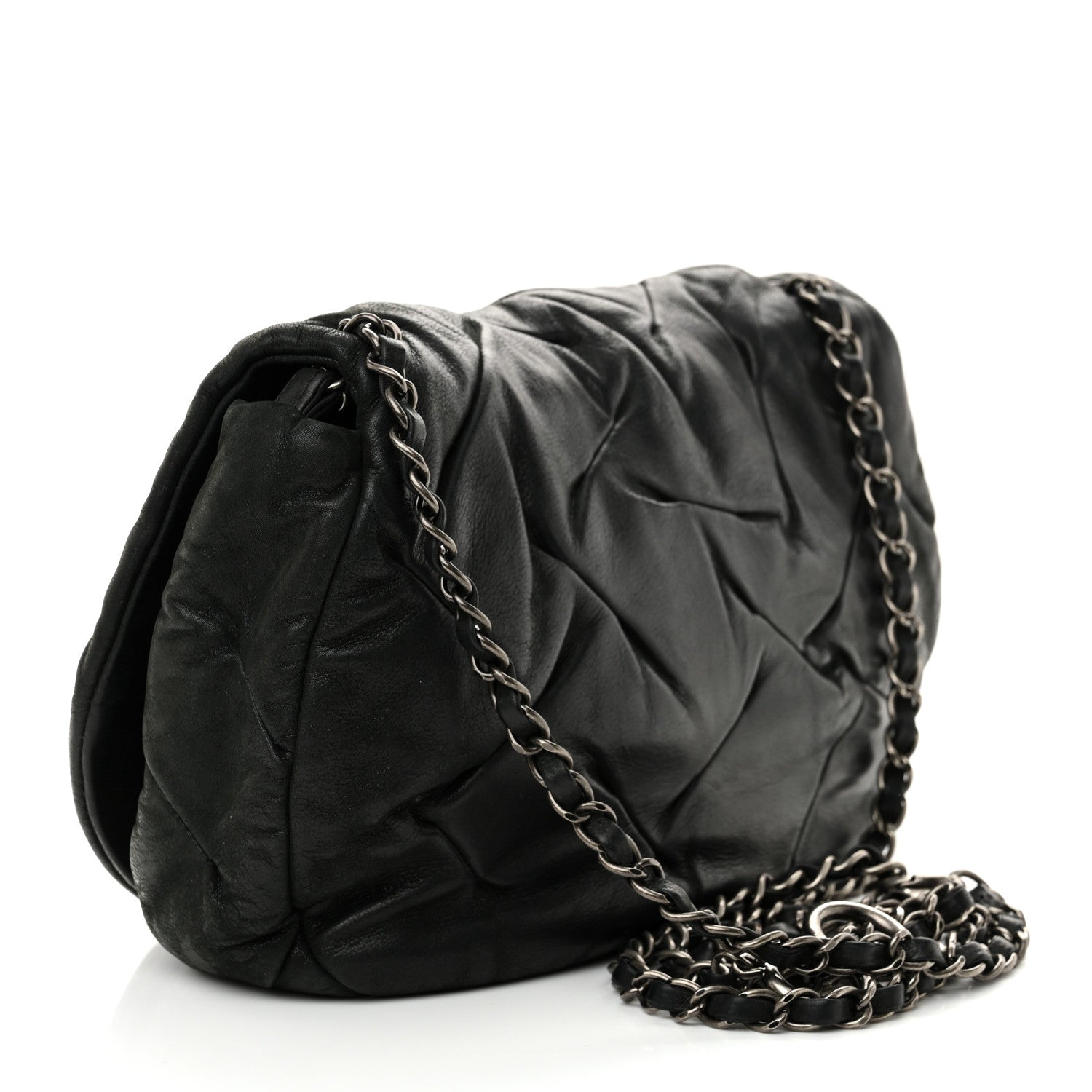 Chanel Iridescent Calfskin Glint Flap Black 3 of 12