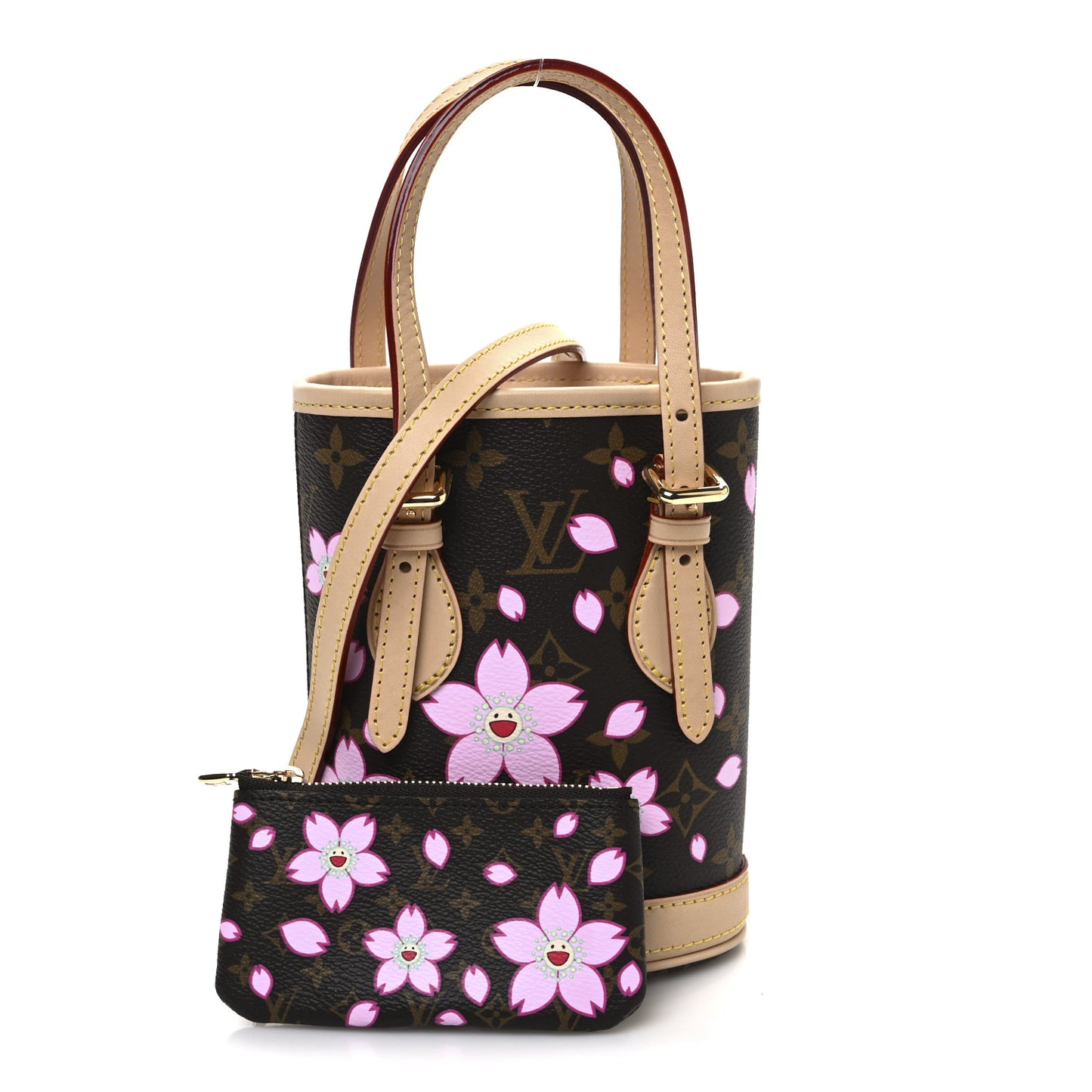 LV X TM Monogram Cherry Blossom Nano Bucket Sakura Brown