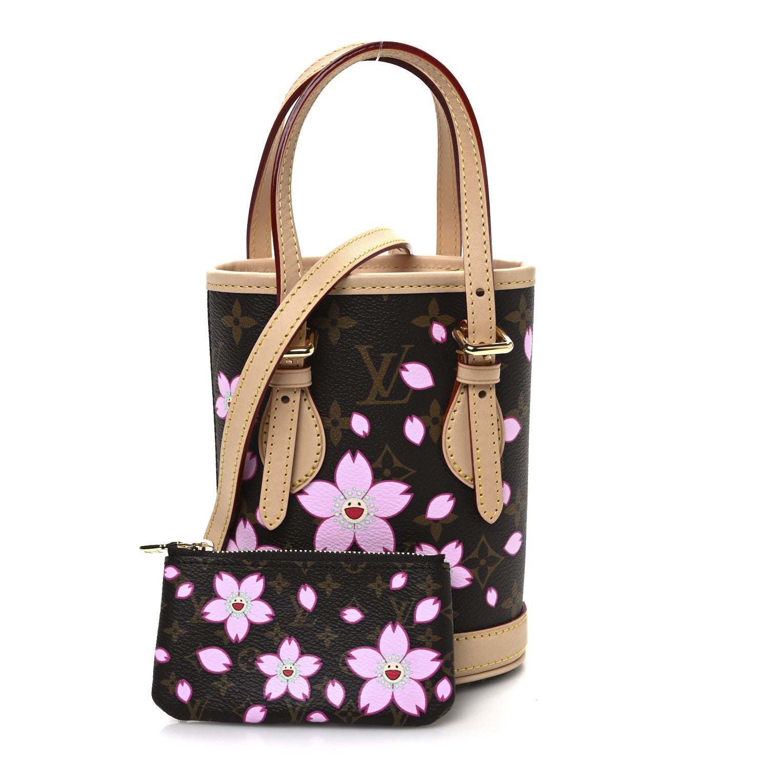 Louis Vuitton LV X TM Monogram Cherry Blossom Nano Bucket Sakura Brown 3 of 10