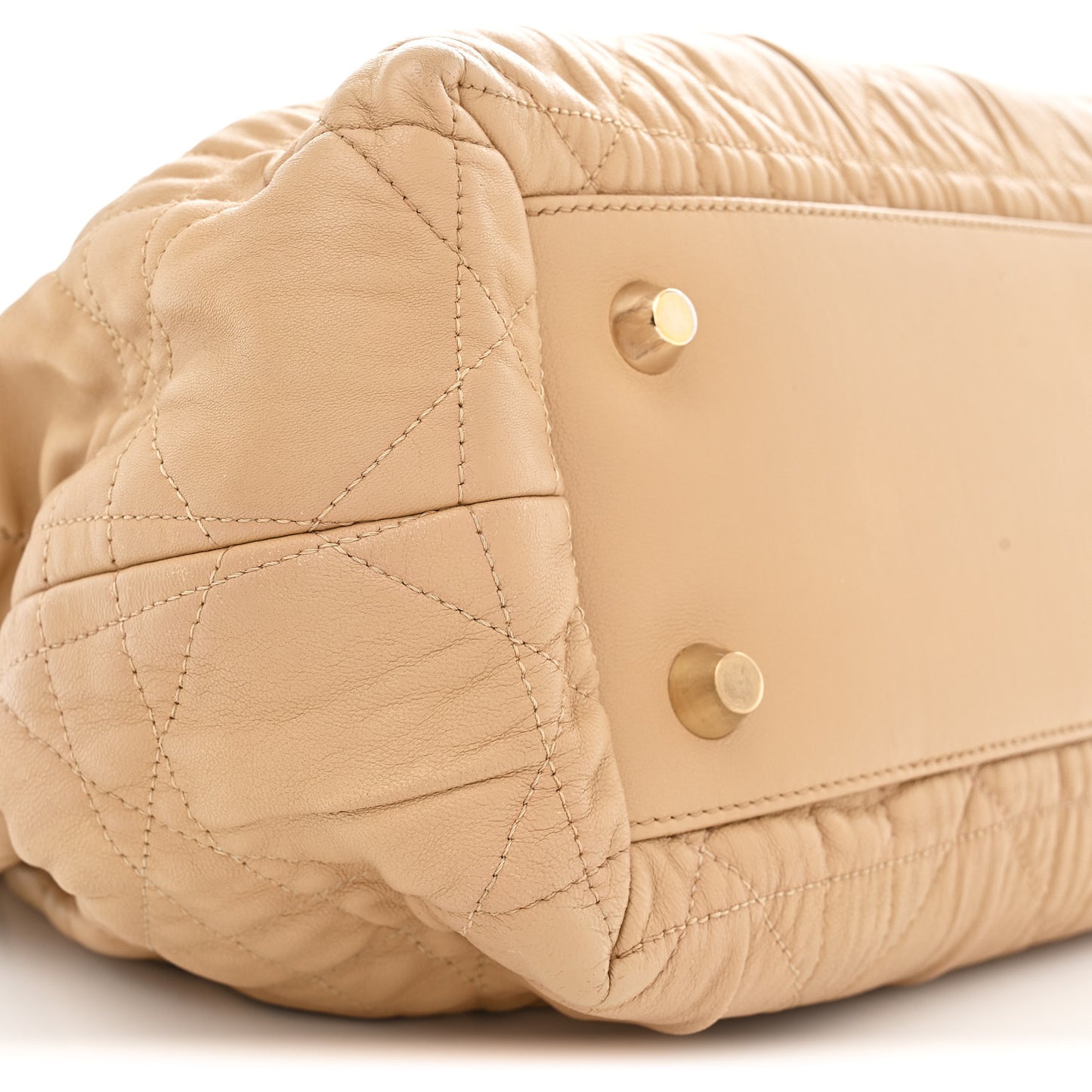 Gaufre Lambskin Cannage Delices Tote Beige