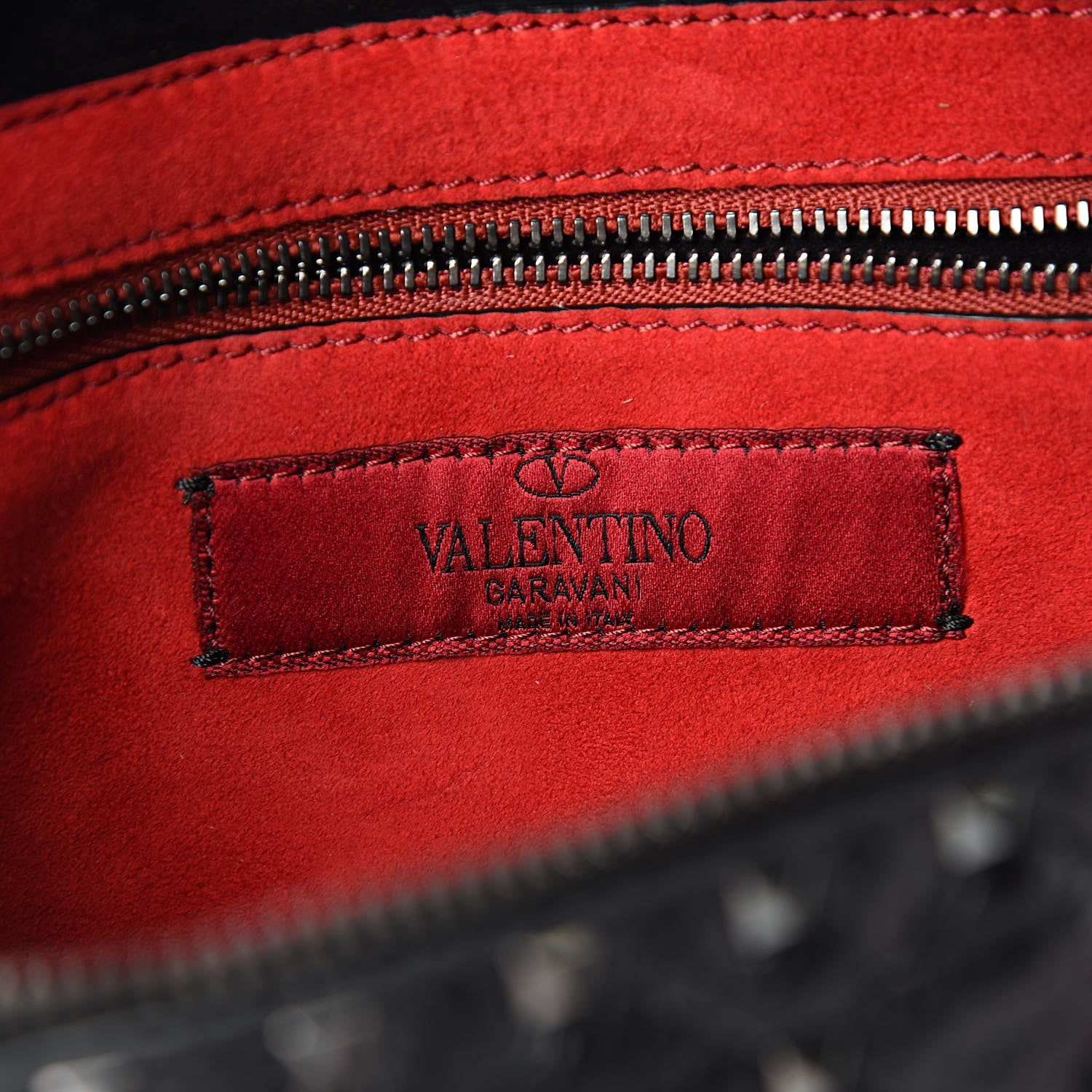 Valentino Garavani Craquele Nappa Rockstud Spike Belt Bag 85 Black 6 of 9