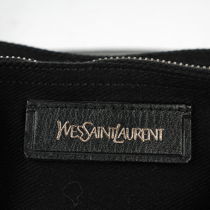 Saint Laurent Calfskin Canvas Small Muse Two Black 6 of 7