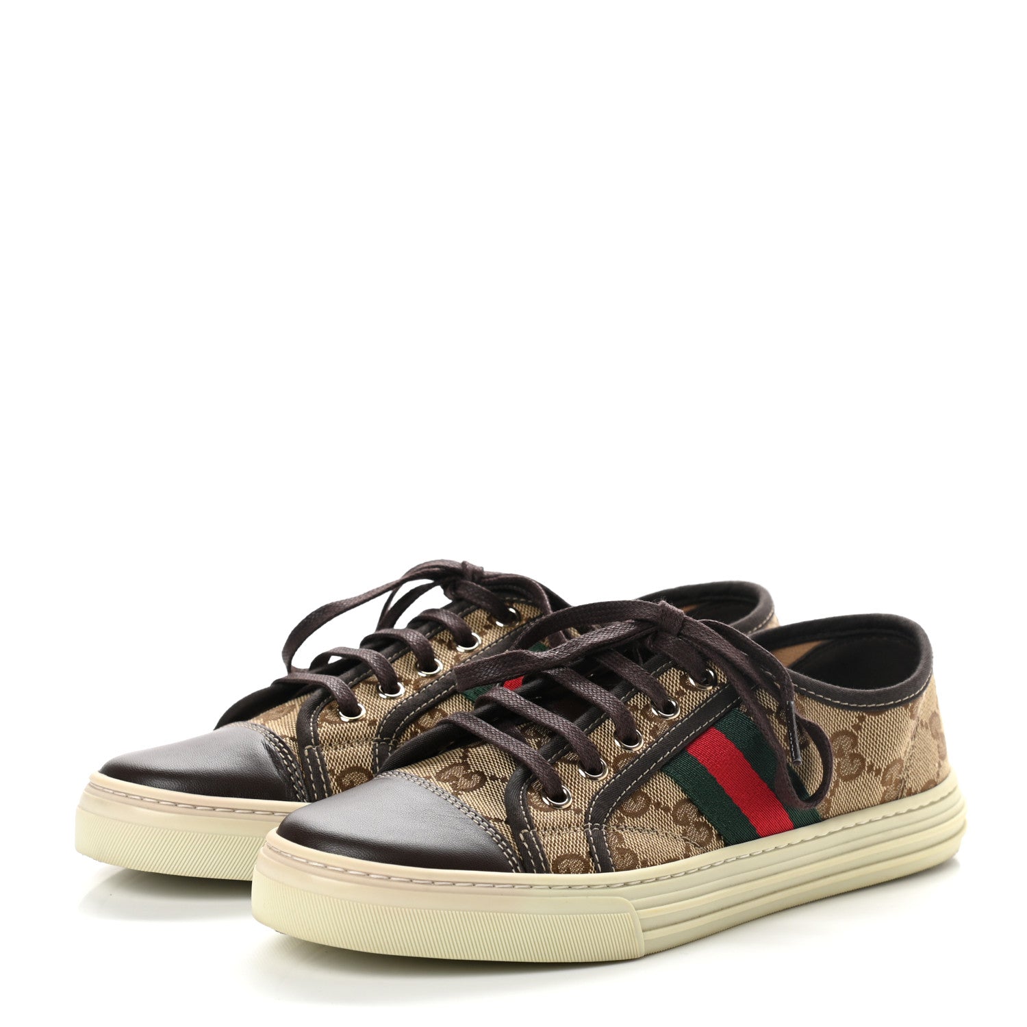 Gucci GG Monogram Web Womens Sneakers 36 Brown 3 of 9