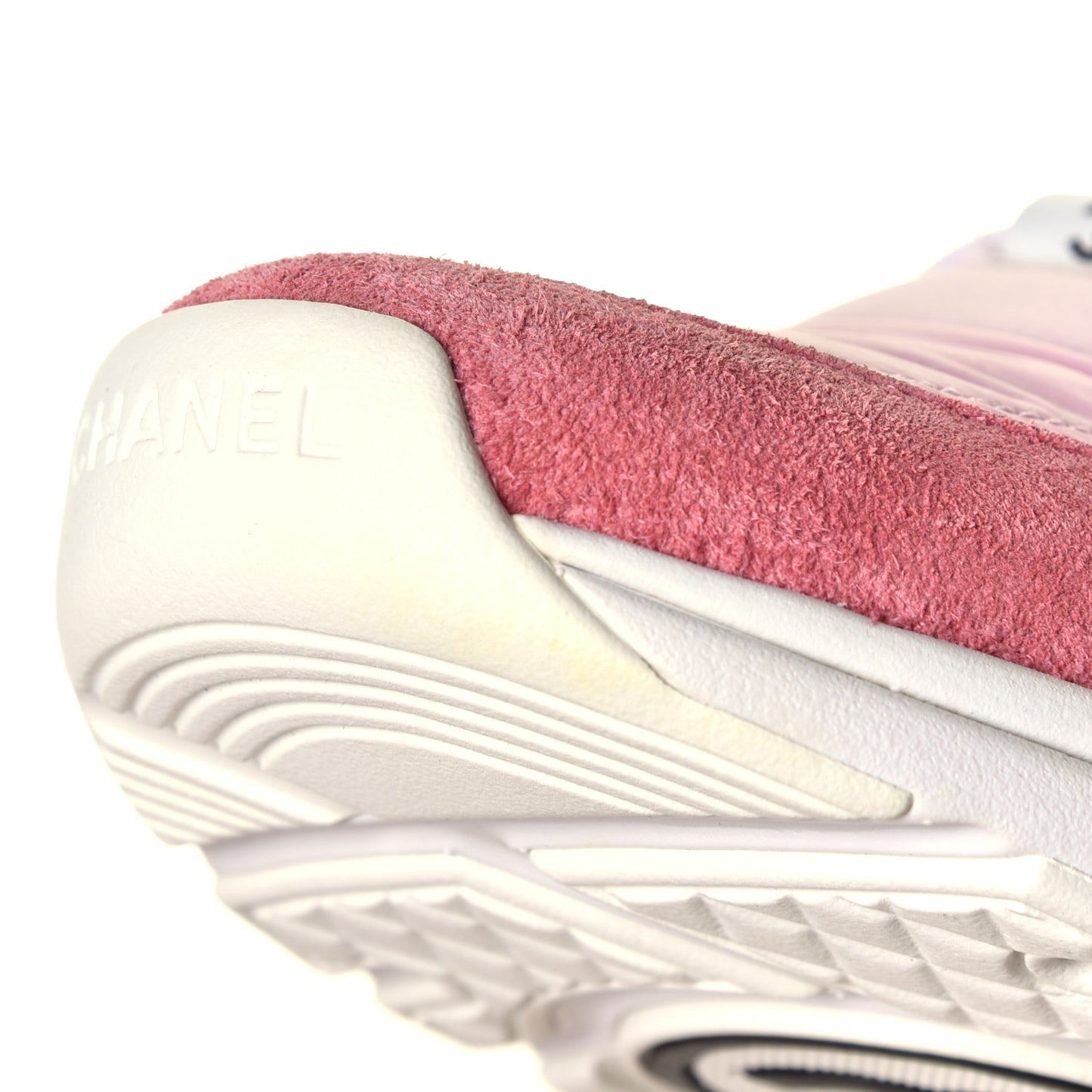 Nylon Calfskin Suede Womens CC Sneakers 40 Pink