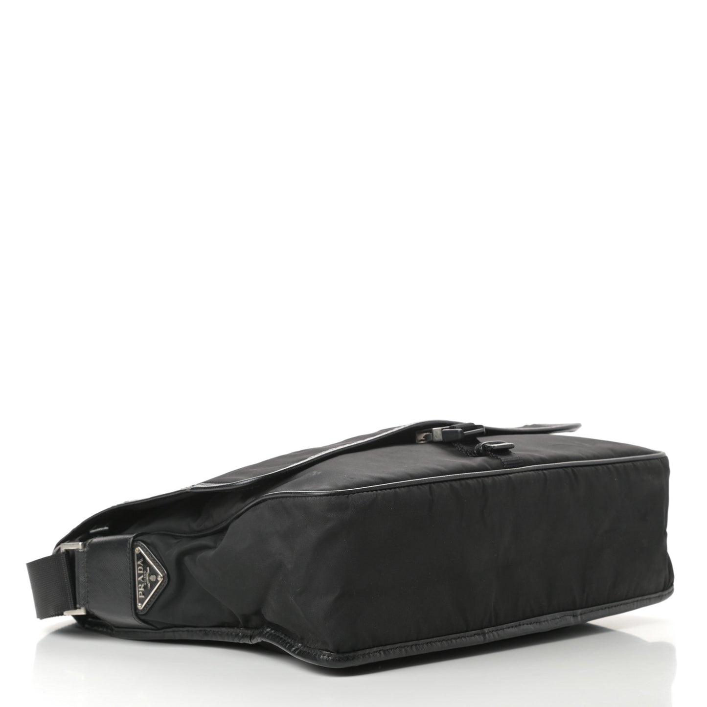 Tessuto Nylon Saffiano Messenger Satchel Black