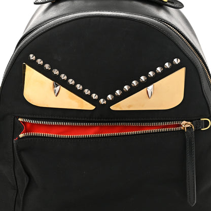 Fendi Nylon Vitello Liberty Metal Monster Eyes Studded Backpack Black 8 of 10