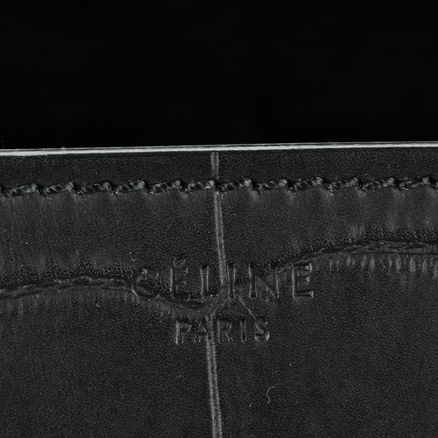 Celine Crocodile Embossed Calfskin Medium Phantom Luggage Black 10 of 24