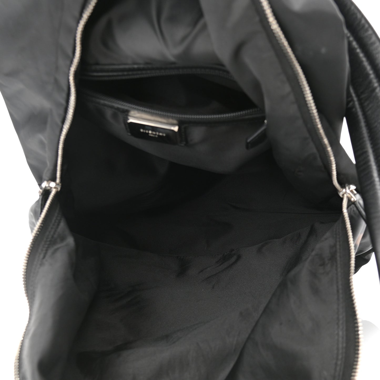 Nylon Rottweiler Print Backpack Black