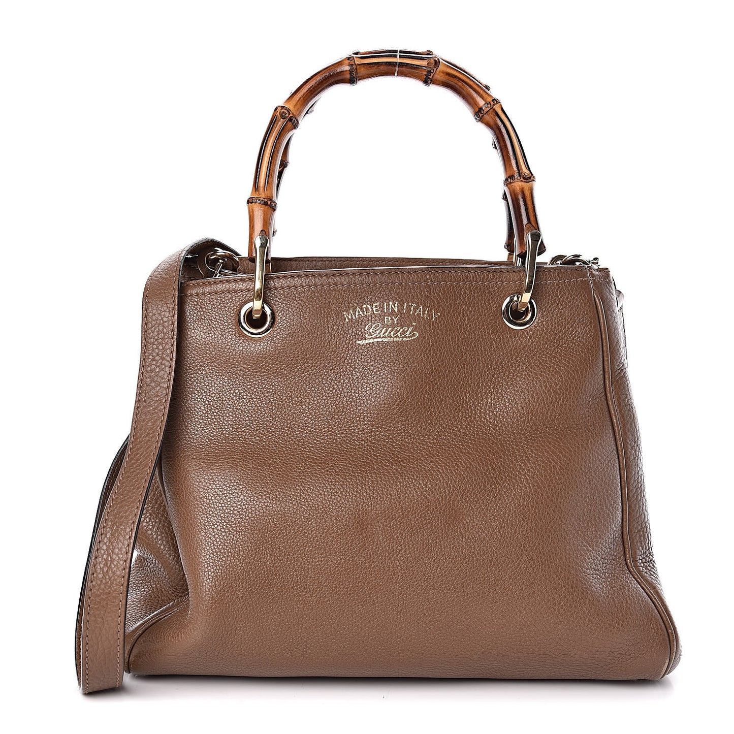 Calfskin Small Bamboo Shopper Tote Acero