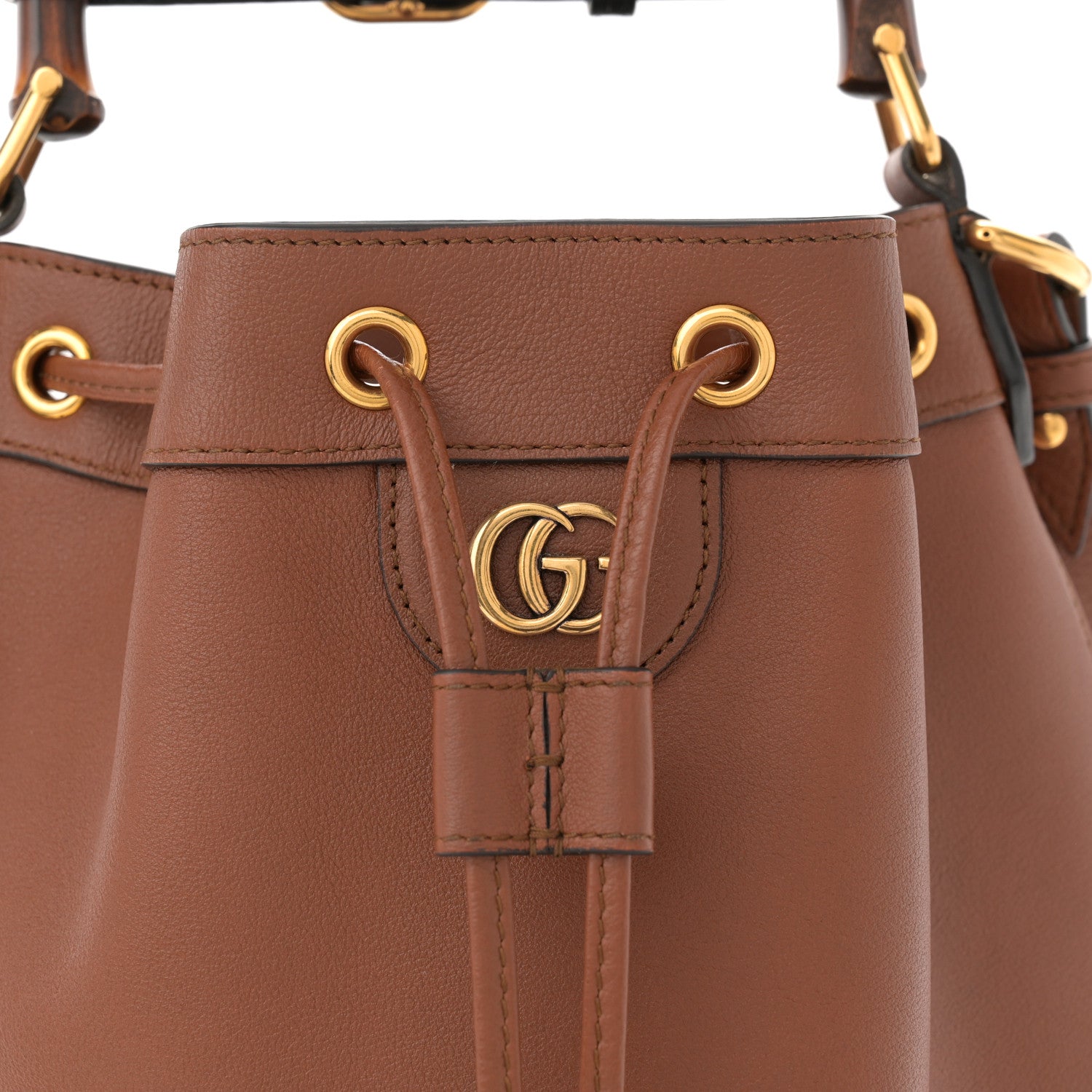 Gucci Softy Wonka Textured Dollar Calfskin Small Diana Bucket Bag Cuir Black 8 of 13