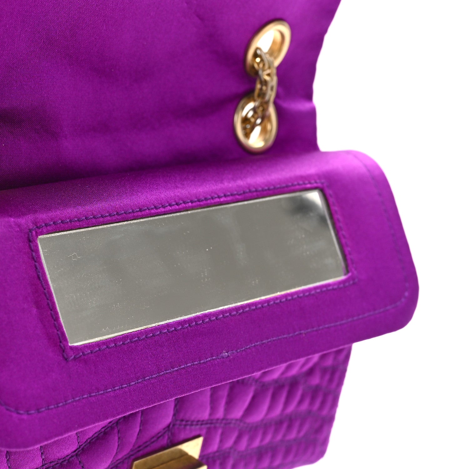 Chanel Satin Coco's Croc 2.55 Reissue 224 Flap Purple 10 of 11