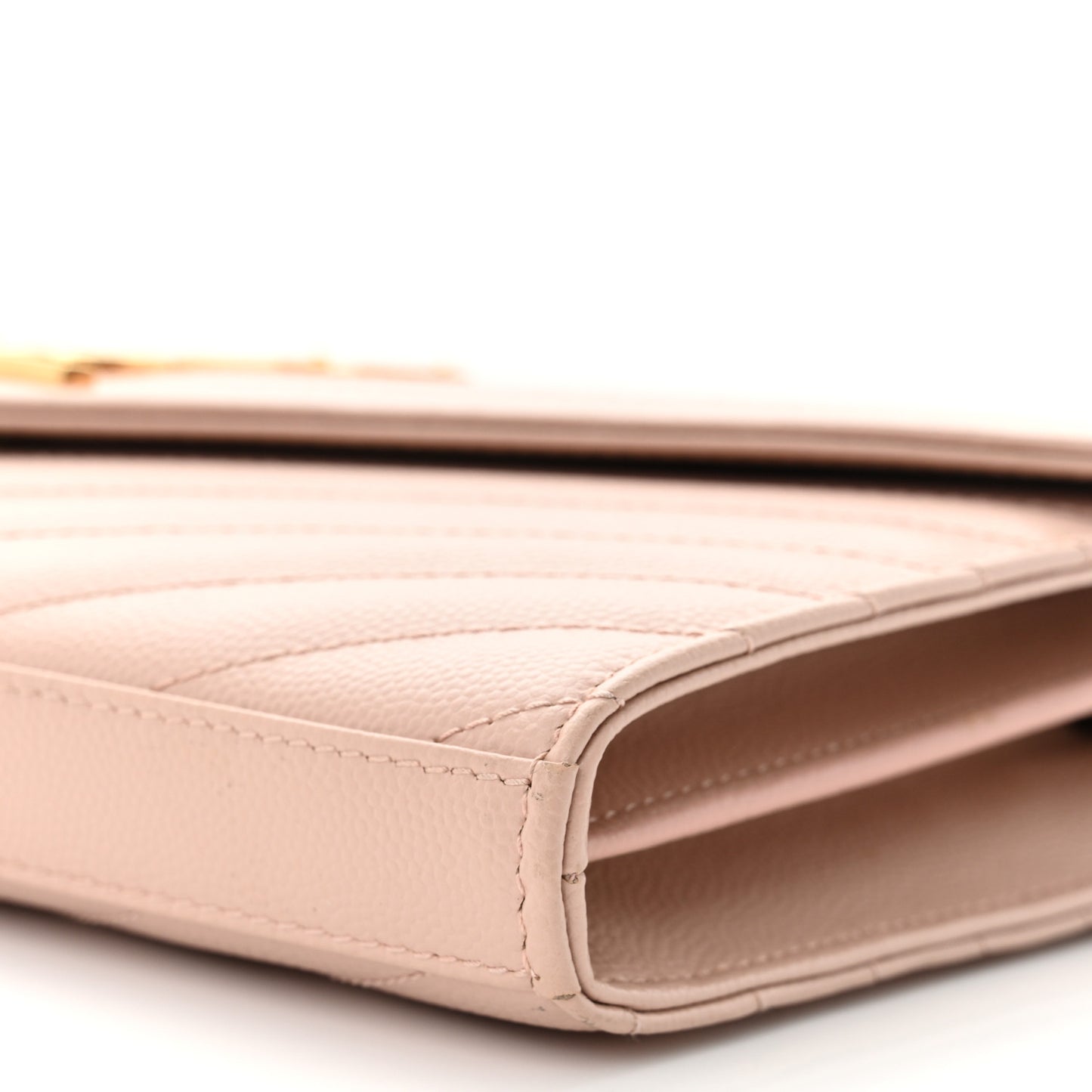 Grain De Poudre Matelasse Chevron Monogram Chain Wallet Pale Pink