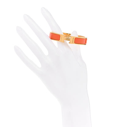 Hermes Enamel Narrow Clic Clac H Bracelet PM Orange 2 of 5