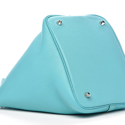 Hermes Taurillon Clemence Swift Picotin Lock 22 MM Bleu Atoll 8 of 10