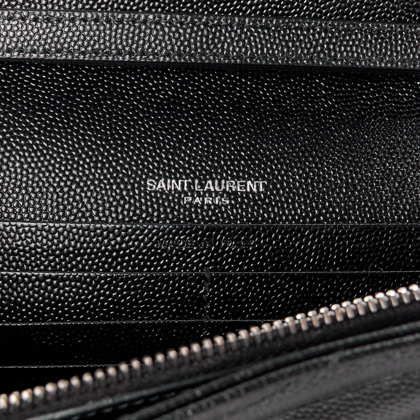 Grain De Poudre Matelasse Chevron Monogram Chain Wallet Black