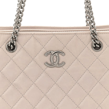 Chanel Glazed Calfskin Quilted Shopping Tote Light Beige 8 of 17